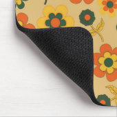 Retro Vintage Orange 70er Blumenmuster Mousepad (Ecke)