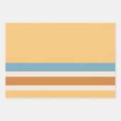 Retro Vintage Orange- und Blaustreifen Geschenkpapier Set (Vorderseite)