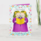 Retro Vintage OsterAngels Feiertagskarte (Vorderseite)