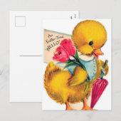 Retro Vintage Osterente Feiertagspostkarte (Vorne/Hinten)