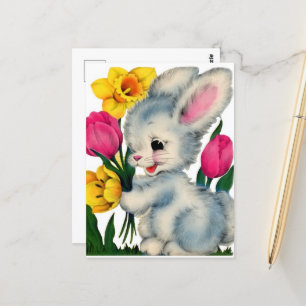 retro-vintage-Osterhase-Feiertag Postkarte