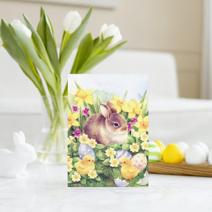 Retro-Vintage-Osterhase-Feiertagspostkarte Feiertagspostkarte