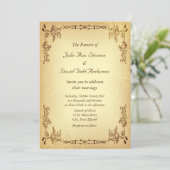 Retro-Vintage Papierhochzeit Einladung (Stehend Vorderseite)