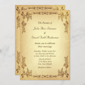 Retro-Vintage Papierhochzeit Einladung (Vorne/Hinten)