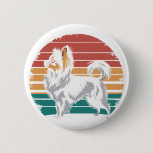 Retro Vintage Papillon Hundeliebhaber Tier Papillo Button