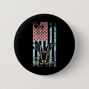 Retro Vintage Pastell-Amerikanischer Flaggen-Oster Button