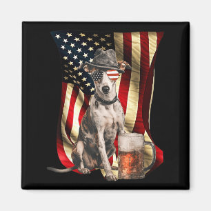 Retro Vintage Patriotischer Whippet Hund Usa Flagg Magnet