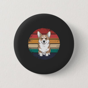 Retro Vintage Pembroke Welsh Corgi Liebhaber Hund Button