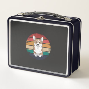 Retro Vintage Pembroke Welsh Corgi Liebhaber Hund Metall Brotdose