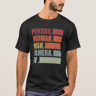 Retro Vintage Person Frauenkamera TV 1 T-Shirt