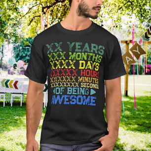 Retro Vintage Personalisierte Jahre Tage Geburtsta T-Shirt