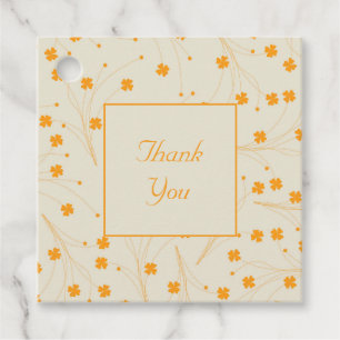 Retro Vintage Pfirsich Flaum Orange Blume Muster Geschenkanhänger
