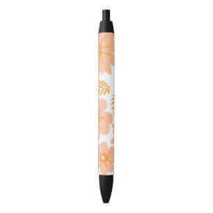 Retro Vintage Pfirsich Flausch Orange-Blumen-Muste Kugelschreiber