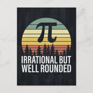 Retro Vintage Pi-Tag - Irrational, aber gut gerund Feiertagspostkarte