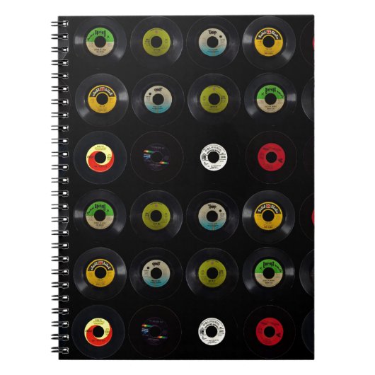 Retro Vintage Platten des Vinyl45 Notizblock (Vorderseite)