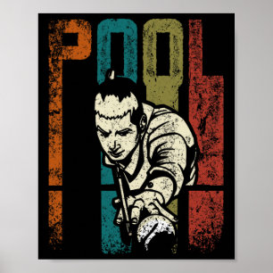 Retro Vintage Pool Billard Poster