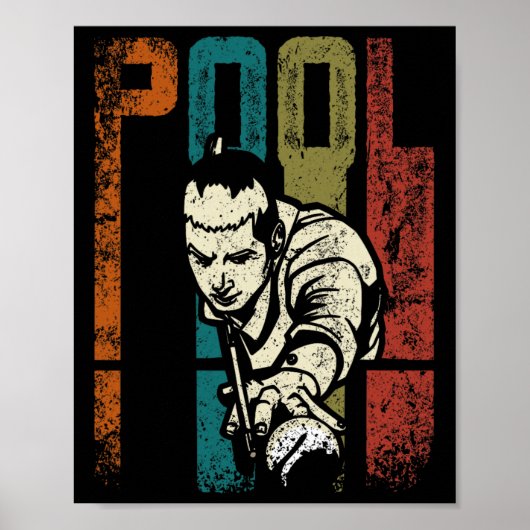 Retro Vintage Pool Billard Poster (Vorne)