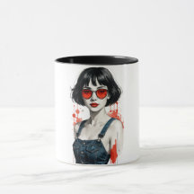 Retro-Vintage-Pop-Art-Tasse – 80er 90er Y2K-Kaffee