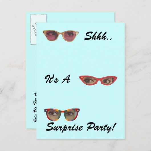 Retro Vintage Postkarten Überraschung Party Diskre (Vorne/Hinten)