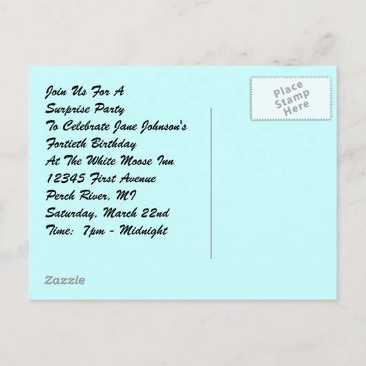 Retro Vintage Postkarten Überraschung Party Diskre (Rückseite)