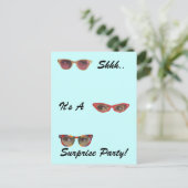 Retro Vintage Postkarten Überraschungsparty Diskre (Stehend Vorderseite)