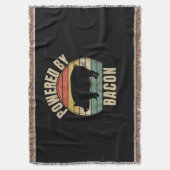 Retro Vintage Powered By Bacon BBQ BBQ Decke (Vorderseite Vertikal)