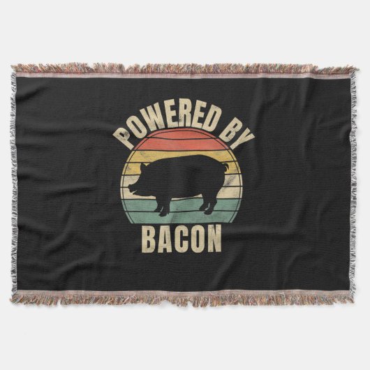 Retro Vintage Powered By Bacon BBQ BBQ Decke (Vorderseite)