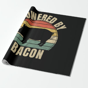 Retro Vintage Powered By Bacon BBQ BBQ-Enthusias Geschenkpapier