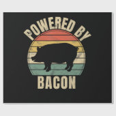 Retro Vintage Powered By Bacon BBQ BBQ Geschenkpapier (Flach)