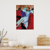 Retro Vintage Pulp Cover Kunst mit jungen Freunden Poster (Küche)