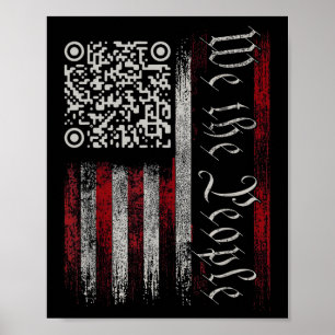 Retro Vintage Qr Amerikanische Flagge Lustiger Tru Poster