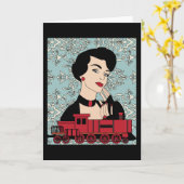 Retro Vintage Railroad Karte (Gelbe Blume)