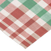 Retro Vintage Red Green Textured Plaid  Kurzer Tischläufer (Ecke)