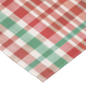 Retro Vintage Red Green Textured Plaid  Tischdecke (Schrägansicht)