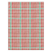Retro Vintage Red Green Textured Plaid  Tischdecke (Vorderseite)