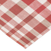 Retro Vintage Red Textured Plaid  Kurzer Tischläufer (Ecke)