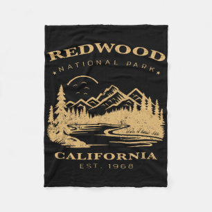 Retro Vintage Redwood Nationalpark für Kinder Wand Fleecedecke