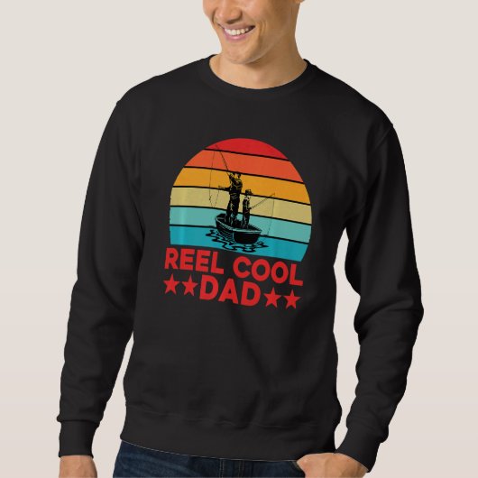 Retro Vintage Reel Cool Dad Fishing Fisherman Sweatshirt (Vorderseite)