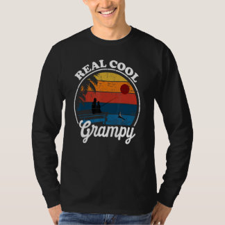 Retro Vintage Reel Style Cool Grampy Fishing   T-Shirt