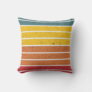 Retro-vintage-Regenbogen-Sonnenuntergangs-Streifen Kissen
