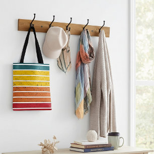 Retro-vintage-Regenbogen-Sonnenuntergangs-Streifen Tasche