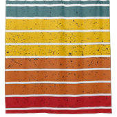 Retro Vintage Regenbogenstreifen Duschvorhang (Vorderseite)