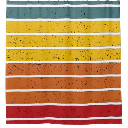 Retro Vintage Regenbogenstreifen Duschvorhang (Vorderseite)