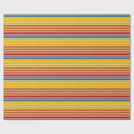 Retro Vintage Regenbogenstreifen Geschenkpapier (Flach)