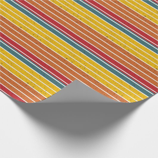 Retro Vintage Regenbogenstreifen Geschenkpapier (Ecke)
