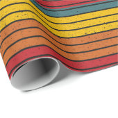 Retro Vintage Regenbogenstreifen Geschenkpapier (Rolleneckpunkt)