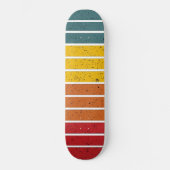 Retro Vintage Regenbogenstreifen Skateboard (Vorderseite)