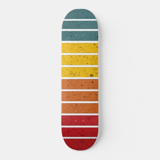 Retro Vintage Regenbogenstreifen Skateboard (Vorderseite)