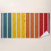 Retro Vintage Regenbogenstreifen Strandtuch (Vorderseite)