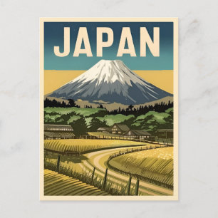 Retro Vintage Reise Altes Japan Landschaft Postkarte